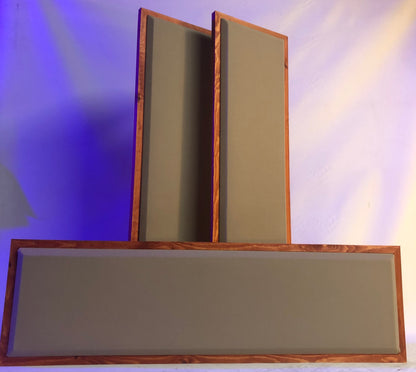 Acoustic Panels (Set of 3) Khaki w/ Gunstock Frames - 3ftx1ftx1.5in