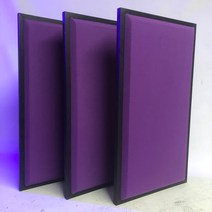 Acoustic Panels (Set of 3) Purple w/ Black Frames - 26inx14in