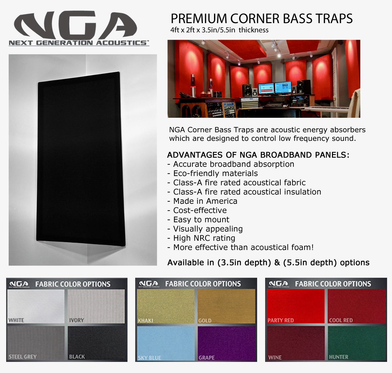 CORNER BASS TRAP - WINE (Single) - Clearance