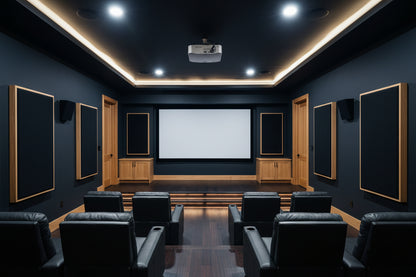 ACOUSTIC PANEL - BLACK & GOLDEN PECAN FRAMED